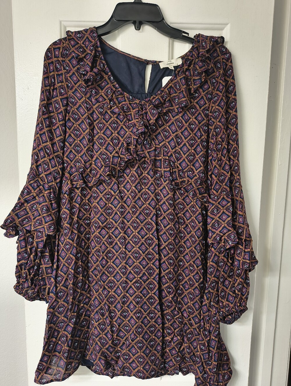 Entro Ruffle Bell Sleeve Mini Dress Size S